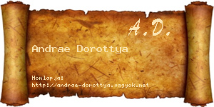 Andrae Dorottya névjegykártya